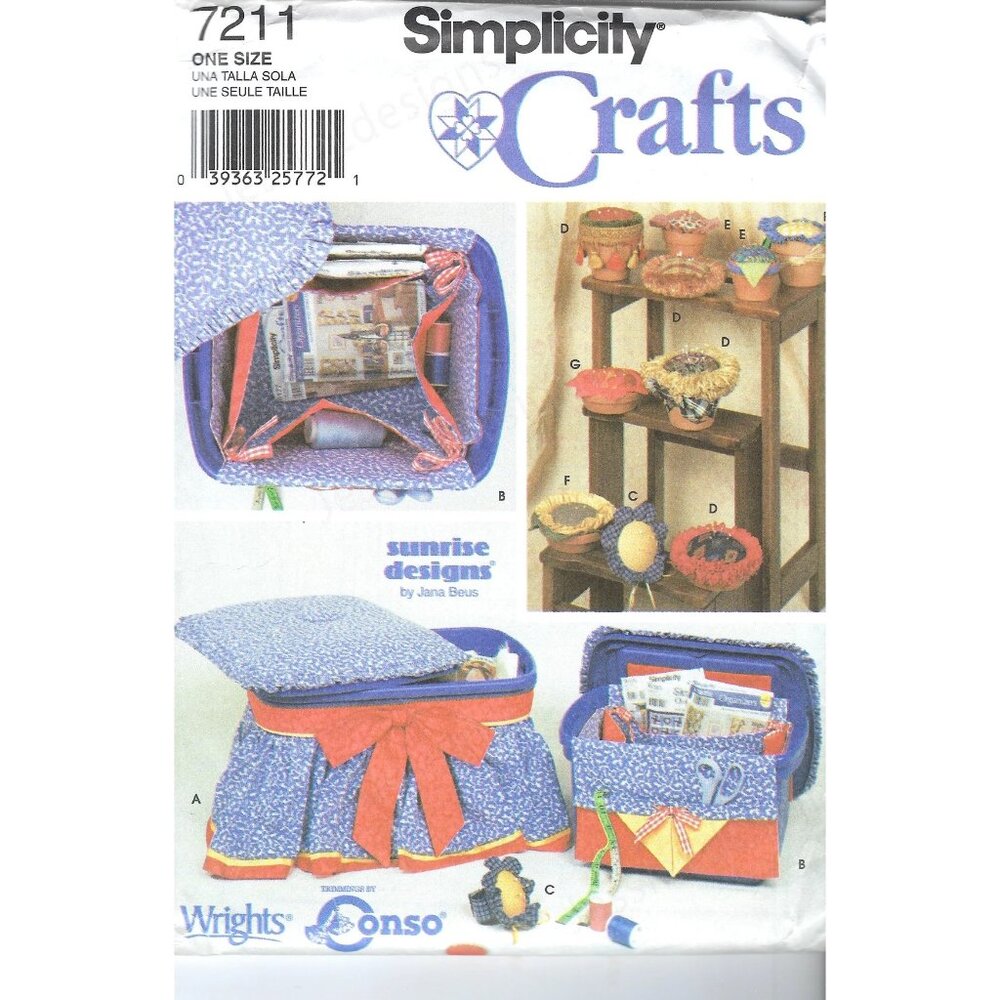Simplicity Crafts Sewing Pattern 7211 for Sewing Room Accessories‎